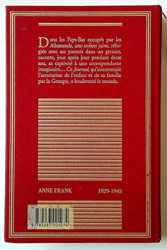 Livre Journal d'anne Frank Cercle du Bibliophile rouge