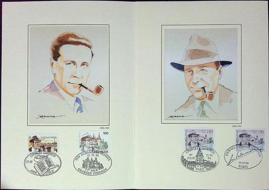 Georges Simenon Enveloppe Dépliant Timbre 1er jour Encart Fdc Yvert et Tellier