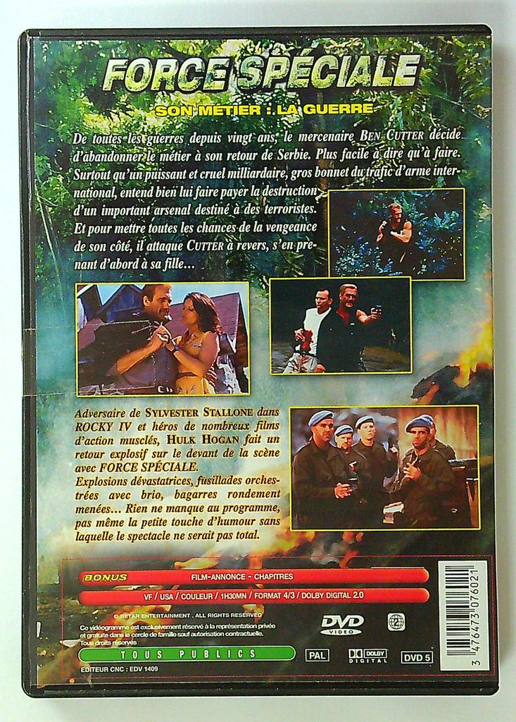 Dvd Force Spéciale Hulk Hogan Action Vf