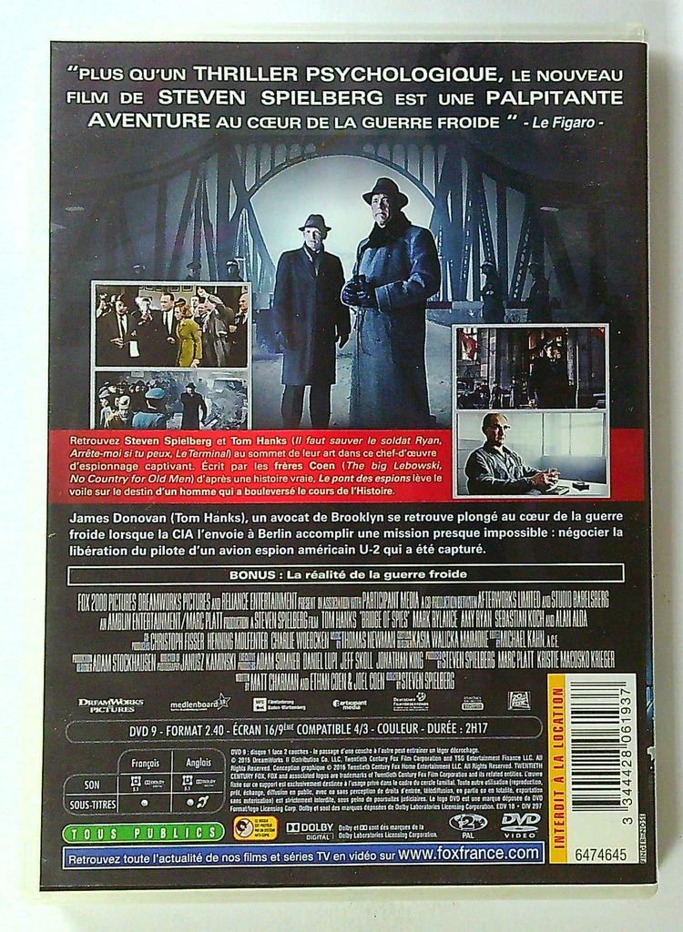 Dvd Le Pont des Espions - Tom Hanks - Steven Spielberg