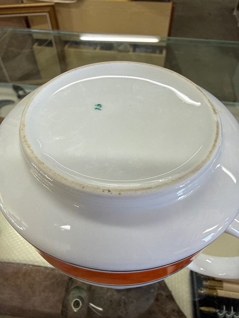 Cafetière – Melitta – Vaisselle – Vintage orange et blanche