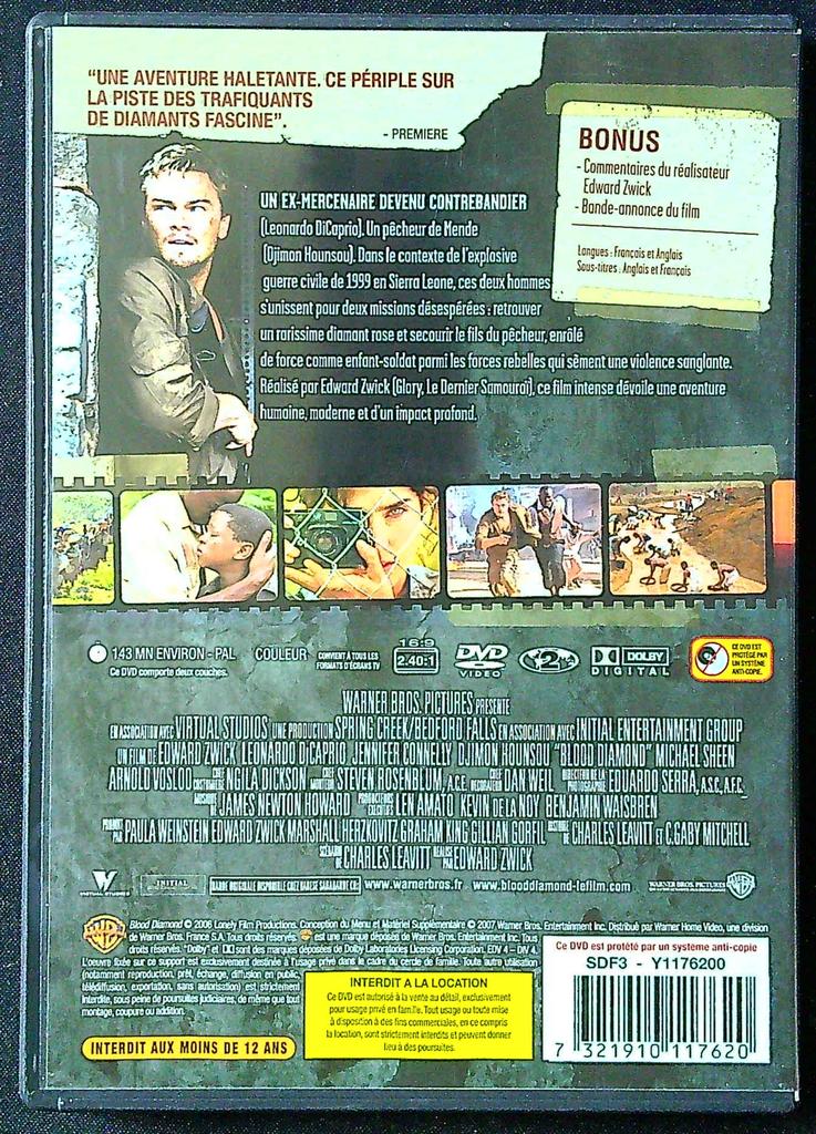 Dvd Blood Diamond – Leonardo Dicaprio – Divertissement – Film d'action