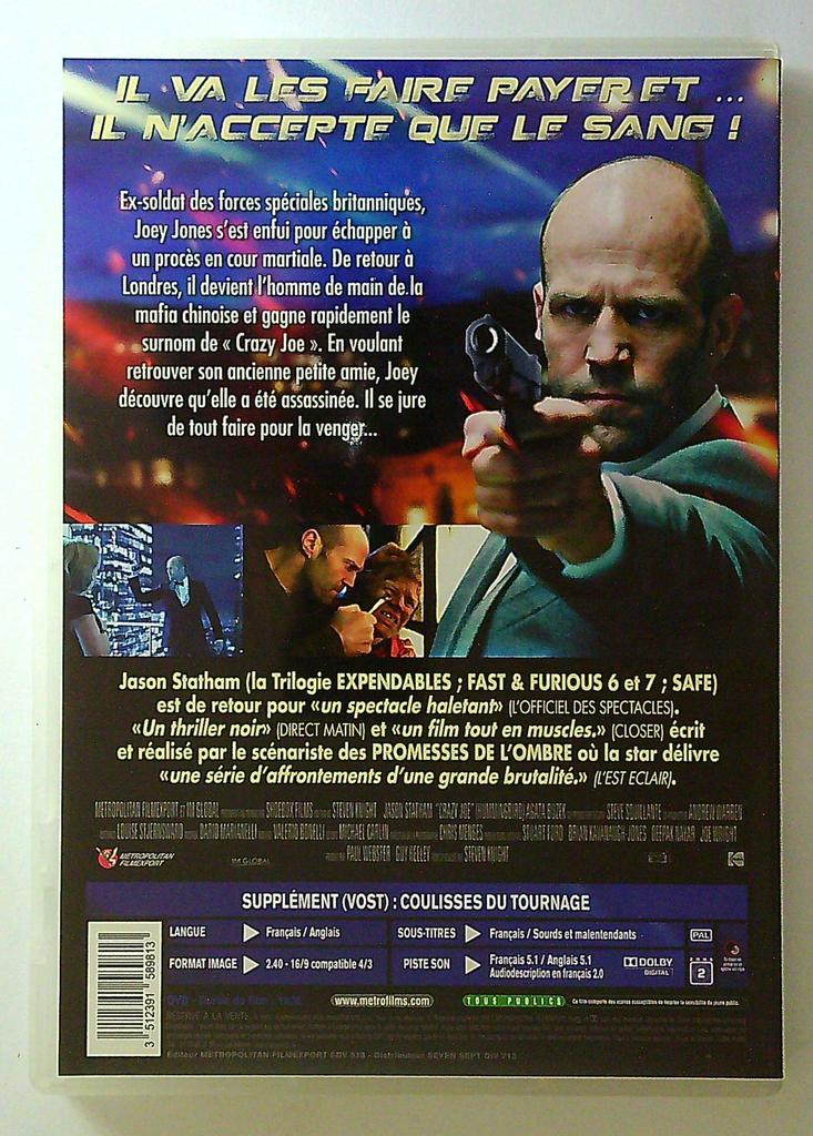 Dvd Crazy Joe Jason Statham Metropolitan