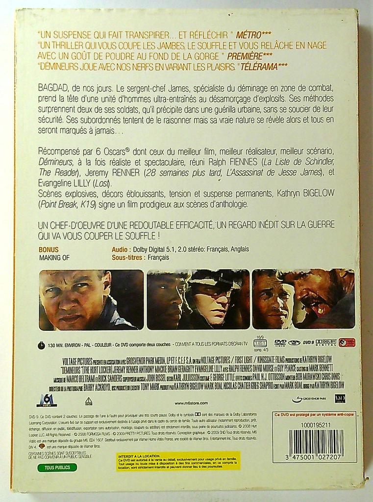 Dvd Démineurs La Collection Warner film action Kathryn Bigelow