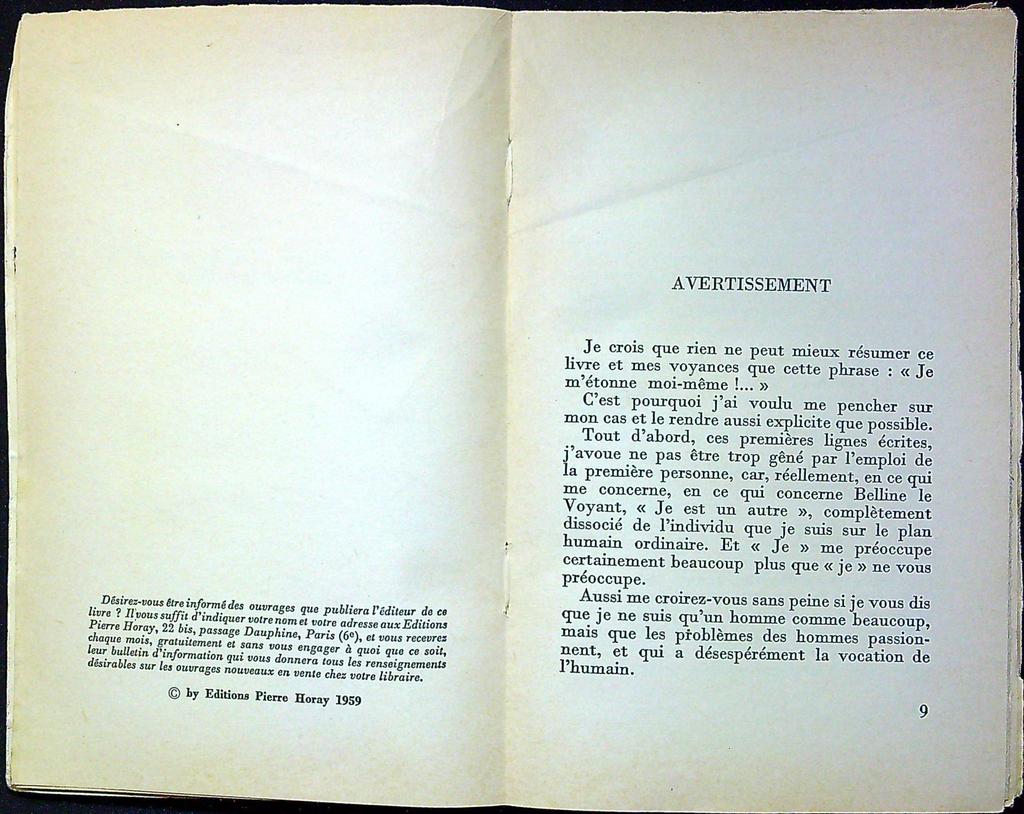 Livre – Comment je suis devenu voyant – Belline – 1959