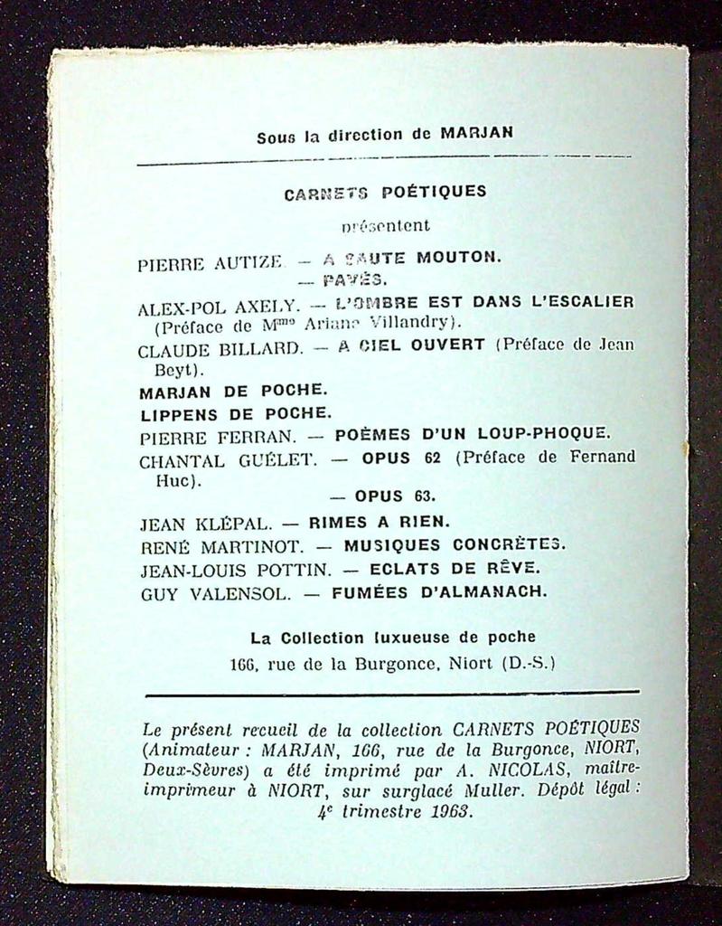 Livre – Guy Valensol – Poésie – Édition originale 1963