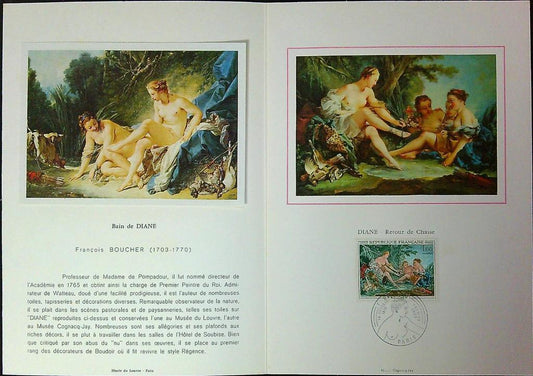 François Boucher Enveloppe Dépliant Timbre 1er jour Encart Fdc Yvert et Tellier