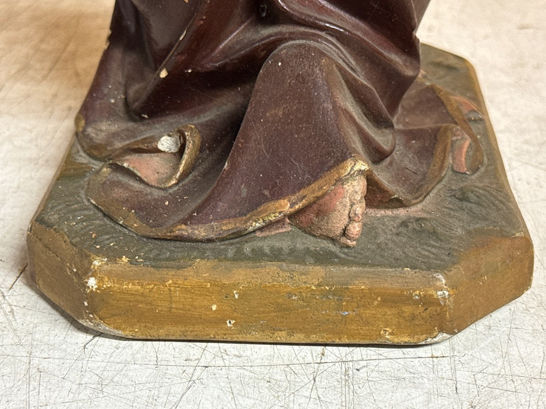 Statue religieuse ancienne – Saint Joseph agenouillé