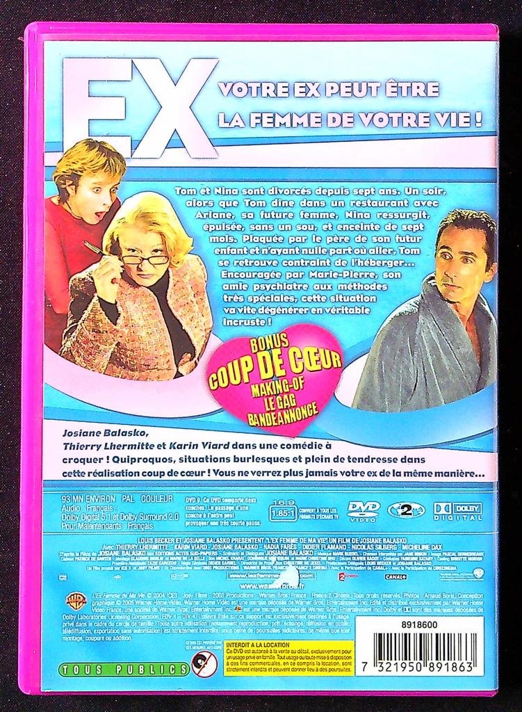 Dvd – L'ex-femme de ma vie – Vidéo – Comédie Josiane Balasko