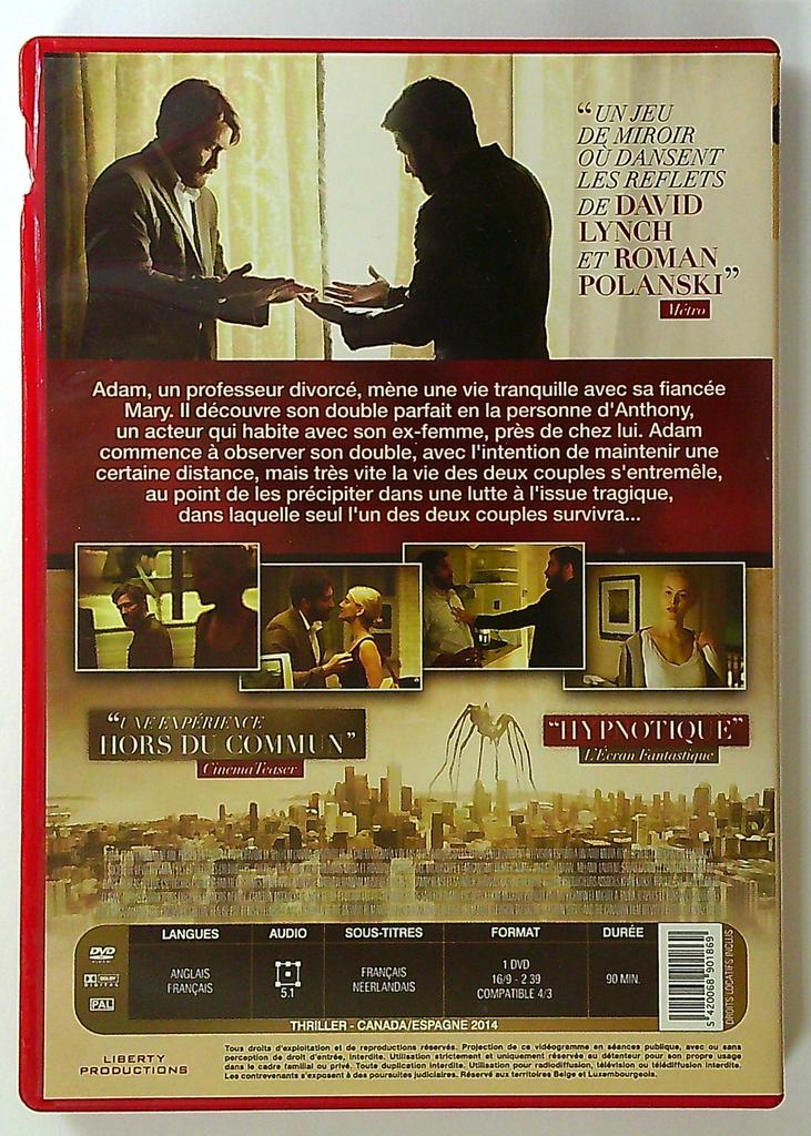 Dvd Enemy de Denis Villeneuve avec Jake Gyllenhaal