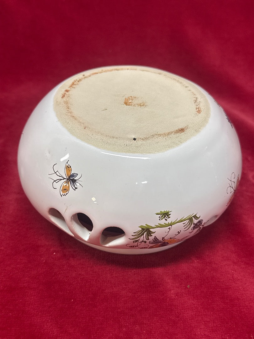 Bougeoir Pot Perforé Céramique Décors Moustiers France