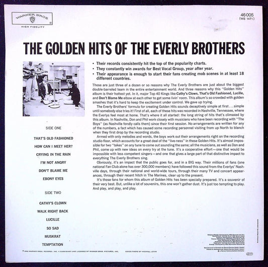 Vinyle The Golden Hits of the Everly Brothers warner Bros
