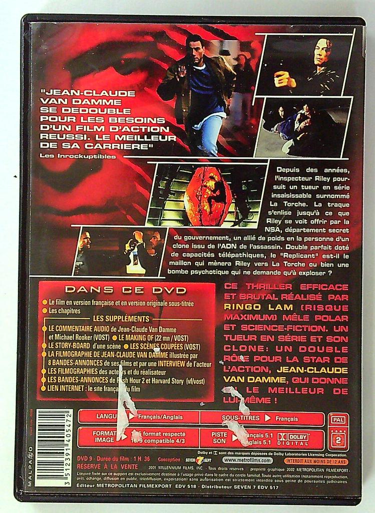 Dvd Replicant Jean-claude Van Damme Édition Prestige
