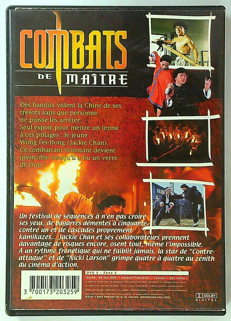 Dvd Combats de Maître - Jackie Chan