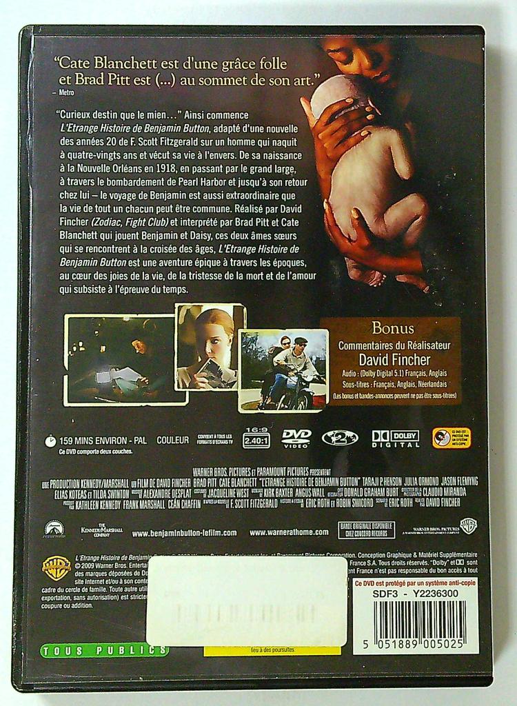 Dvd L'etrange Histoire de Benjamin Button david Fincher