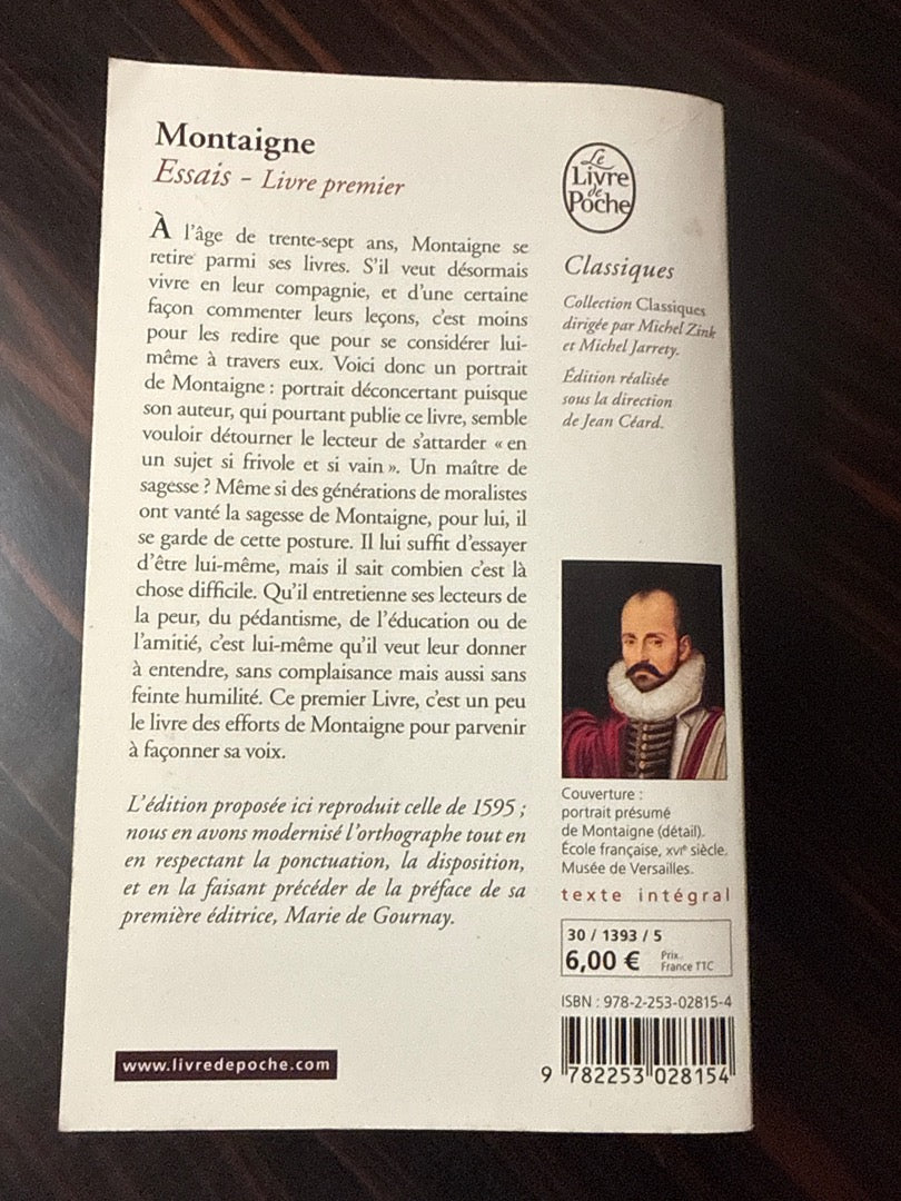 Livre Essais – Montaigne – Littérature – Classique de Poche