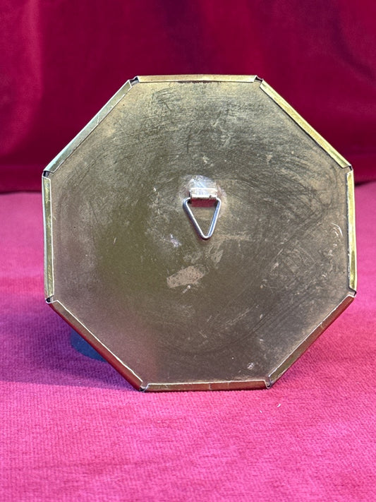 Petit miroir mural octogonal à glace ronde, métal doré, 10 cm