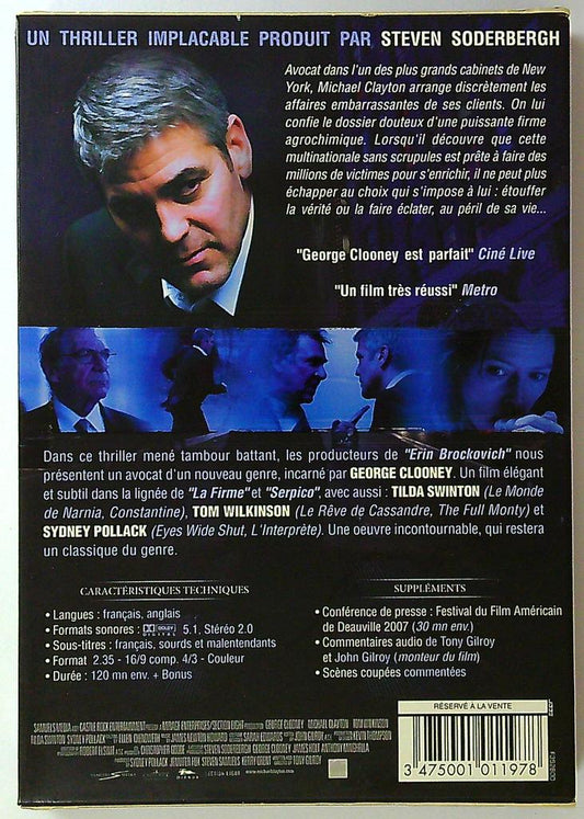 Dvd Michael Clayton avec George Clooney