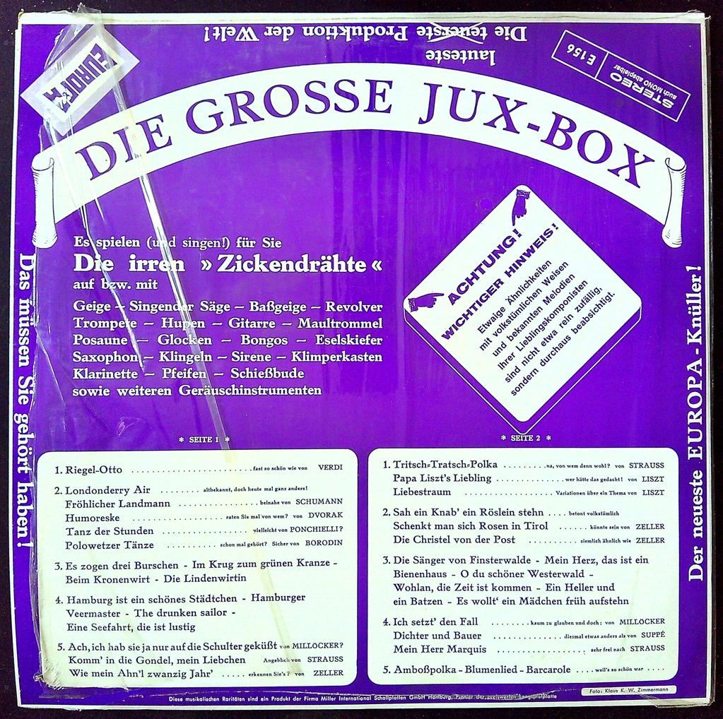 Vinyle Europa Die Grosse Jux-box musique humour vintage