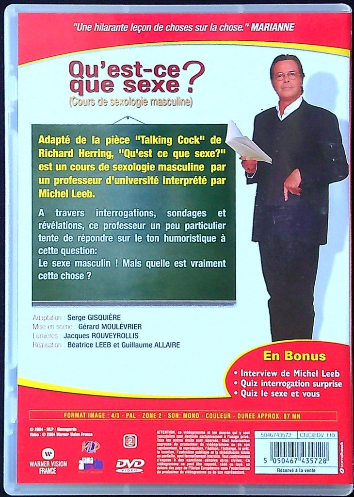 Dvd Michel Leeb – Qu'est-ce que sexe ? – Spectacle – Humour