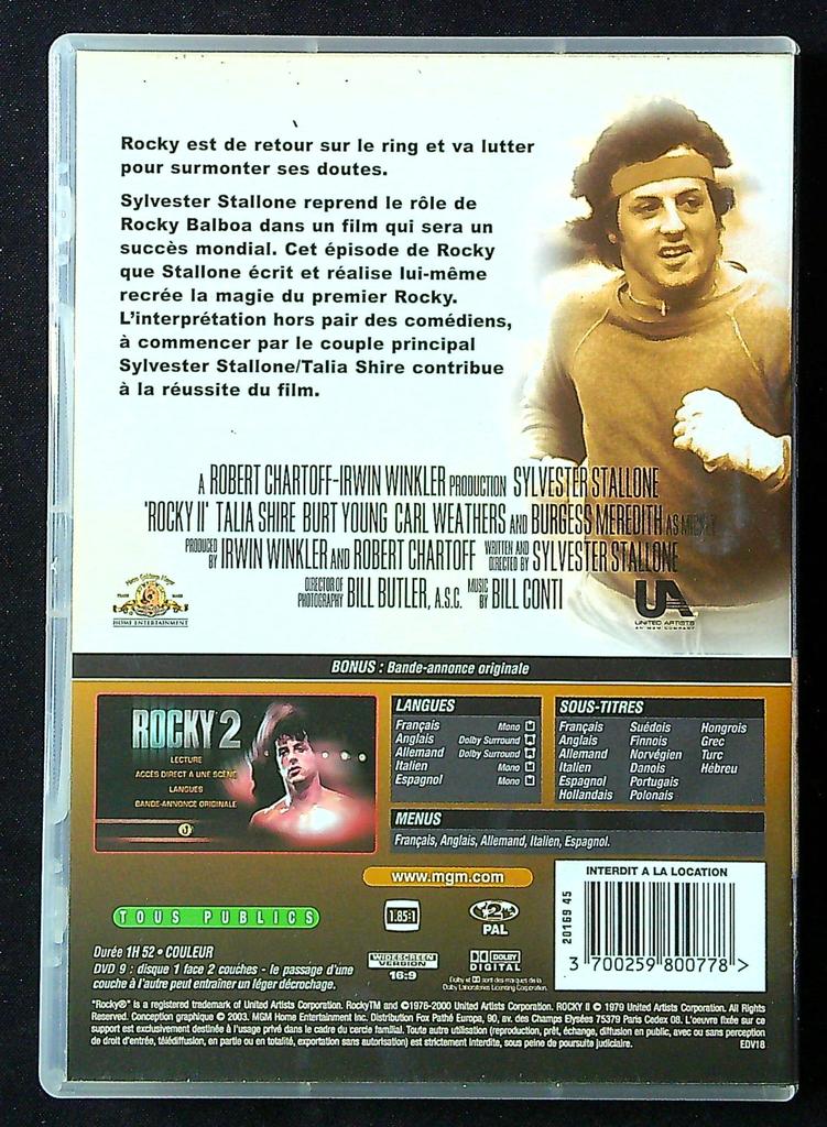 Dvd Rocky Ii – Sylvester Stallone – Cinéma – Film culte
