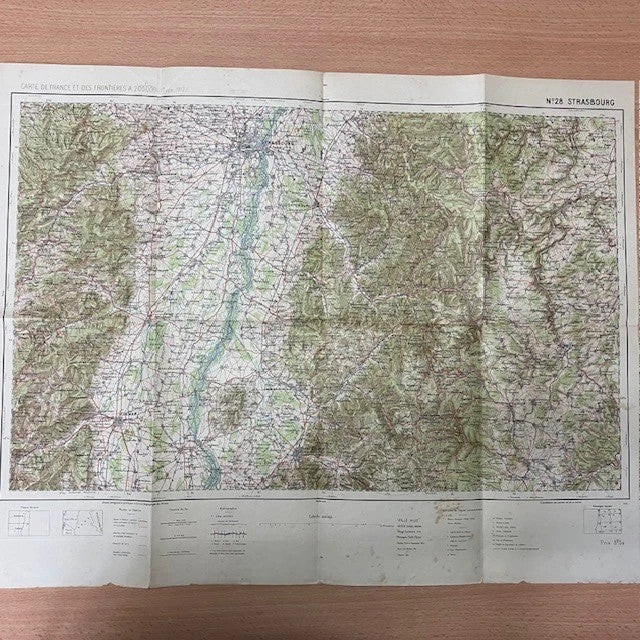 Ancienne Carte Géographique De L'Armée N° 28 Strasbourg
