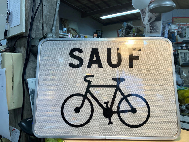 Panneaux Routier Sauf Vélo interdit stop cycliste