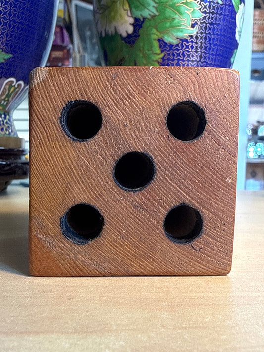 Porte-crayon – Dé En Bois – Bureau – Organisateur Vintage