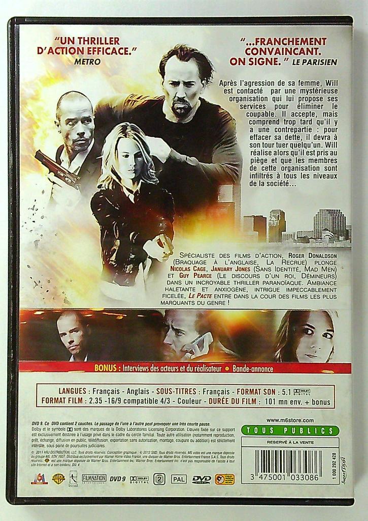 Le Pacte Dvd Nicolas Cage M6 Vidéo