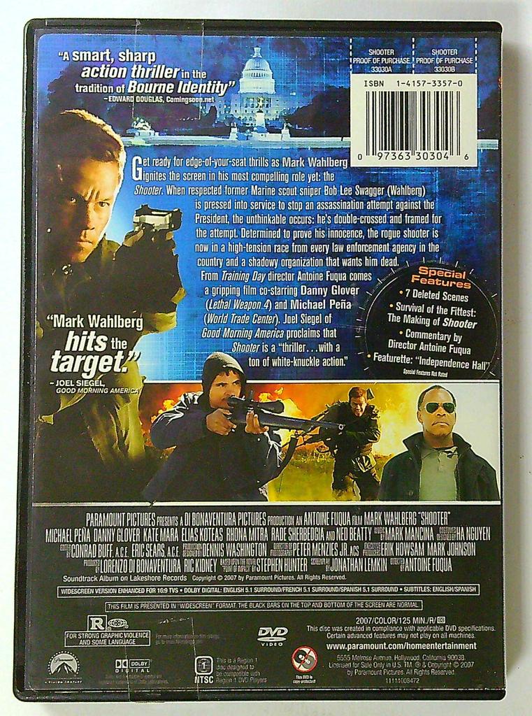 dvd Film Shooter Mark Wahlberg Widescreen