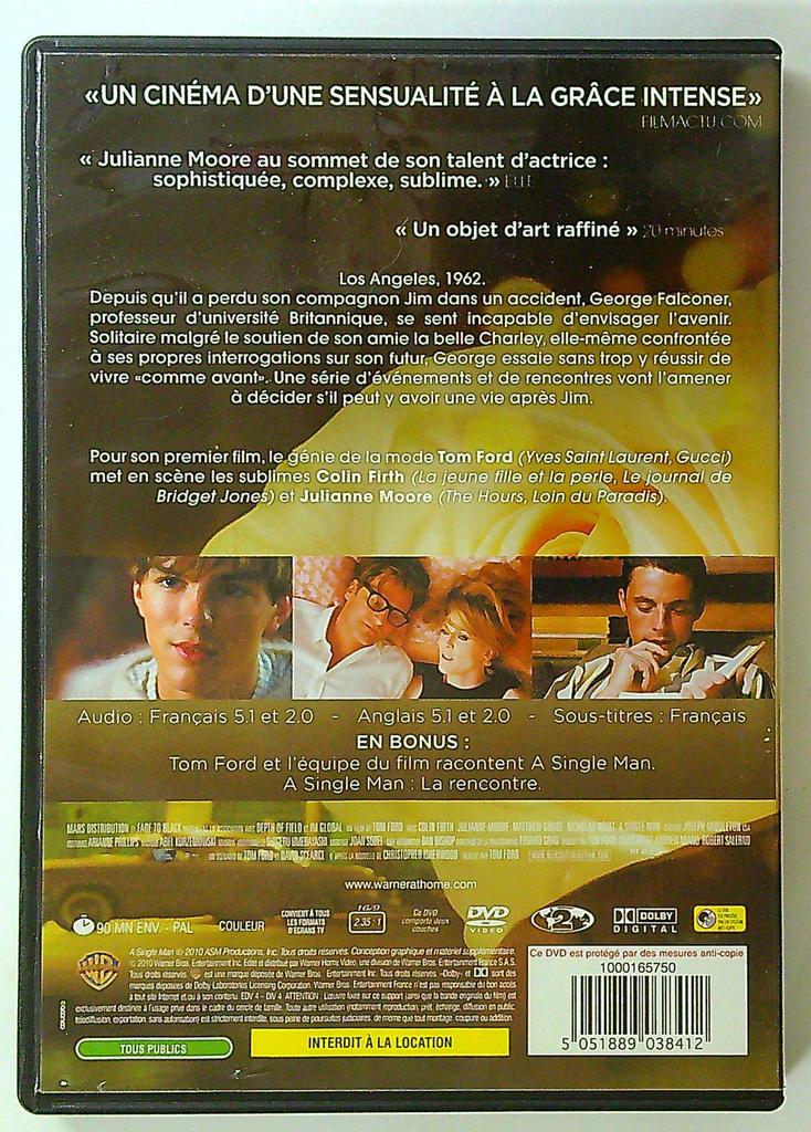 Dvd A Single Man tom Ford colin Firth julianne Moore