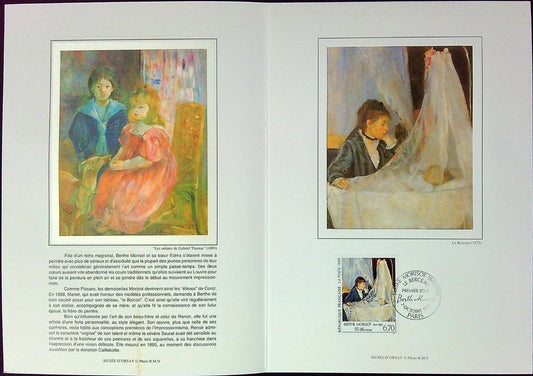 Berthe Morisot Le Berceau Enveloppe Dépliant Timbre 1er jour Encart Fdc Yvert et Tellier