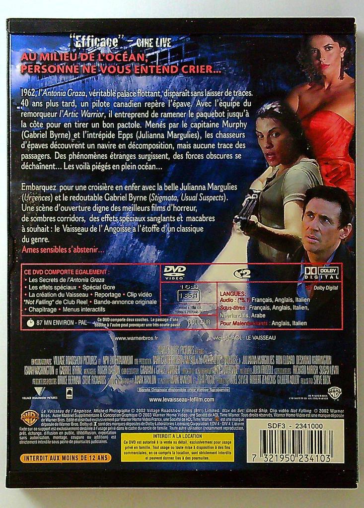 Dvd Le Vaisseau de l'angoisse film horreur Warner Bros