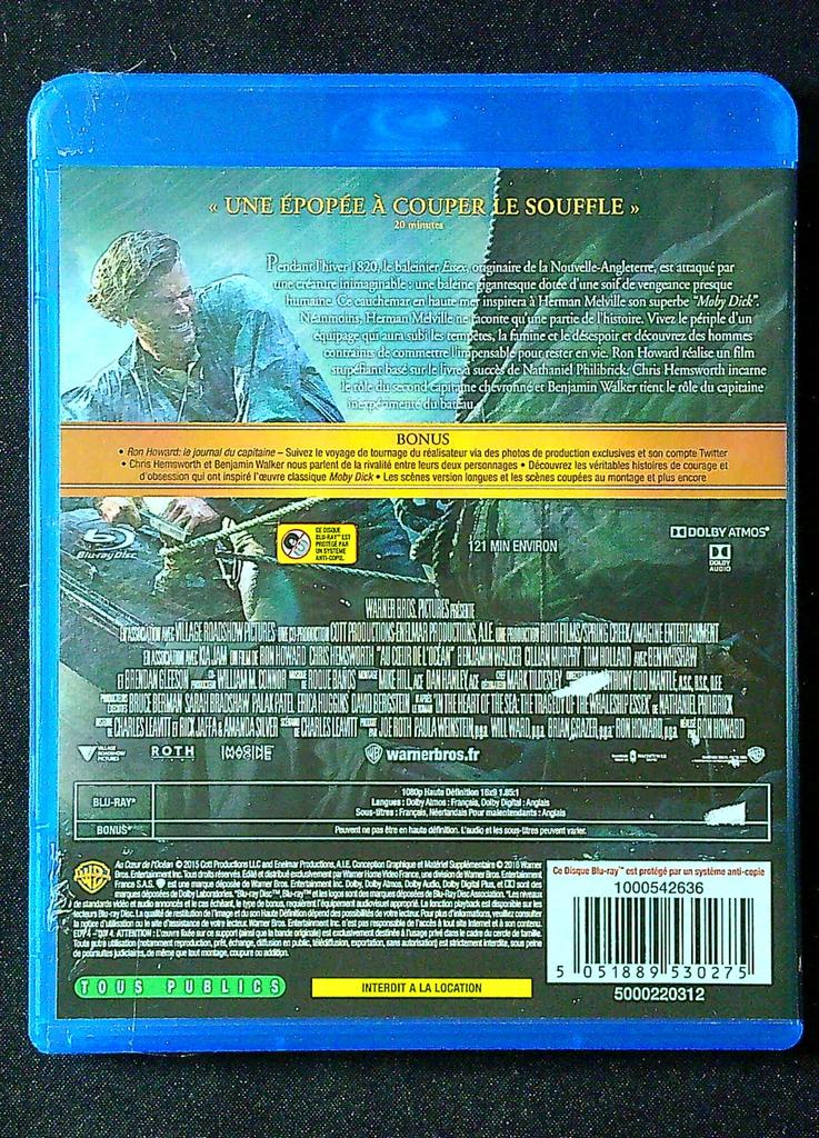 Blu-ray – Au Cœur de l'océan – Vidéo – Film Ron Howard