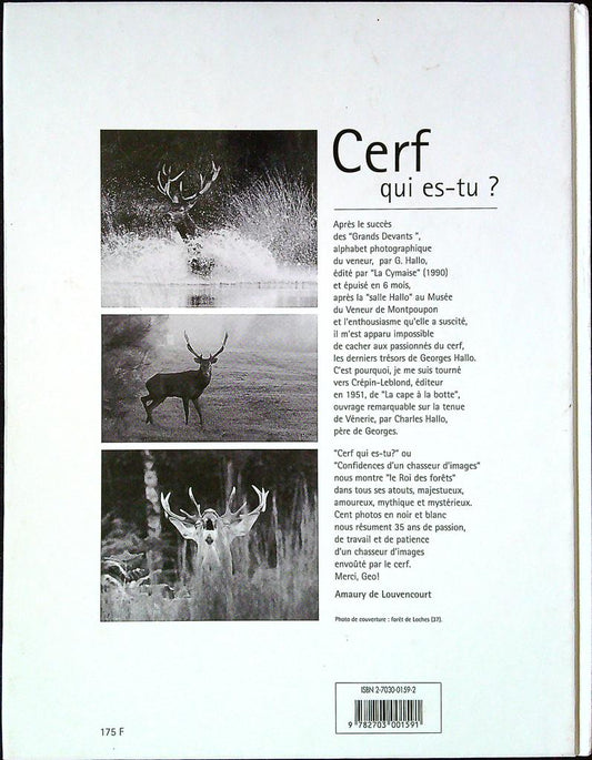 Livre documentaire Cerf qui es-tu ? Georges Hallo Dédicacé
