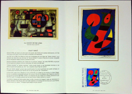 Joan Miro Enveloppe Dépliant Timbre 1er jour Encart Fdc Yvert et Tellier