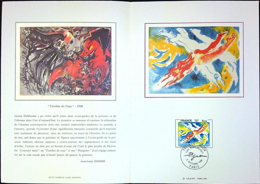 Édouard Pignon Les Plongeurs Enveloppe Dépliant Timbre 1er jour Encart Fdc Yvert et Tellier (Copie)