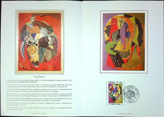 Albert Gleizes Enveloppe Dépliant Timbre 1er jour Encart Fdc Yvert et Tellier