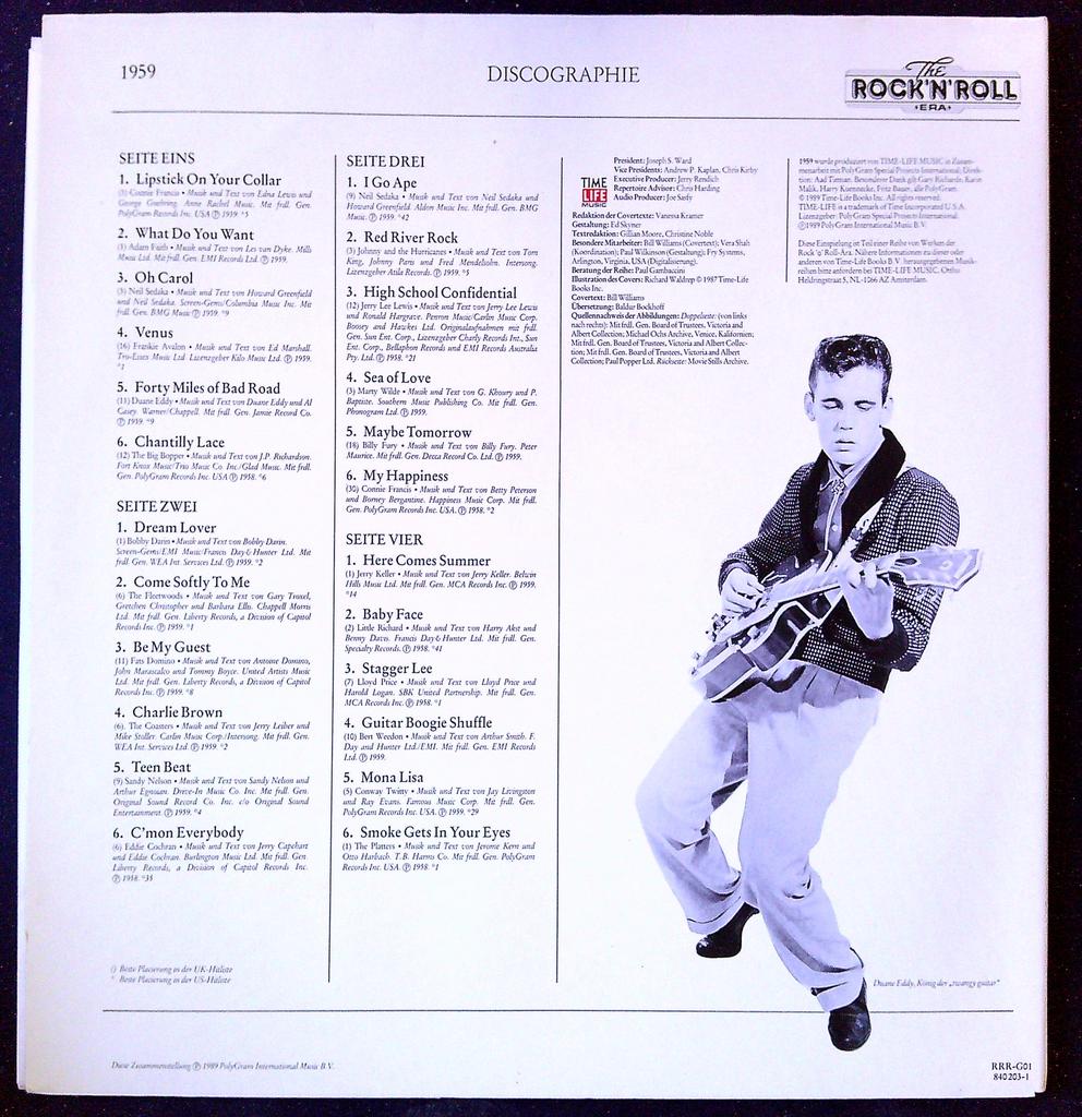 Vinyle double Lp The Rock'n'roll Era 1959 Time-life Music bleu
