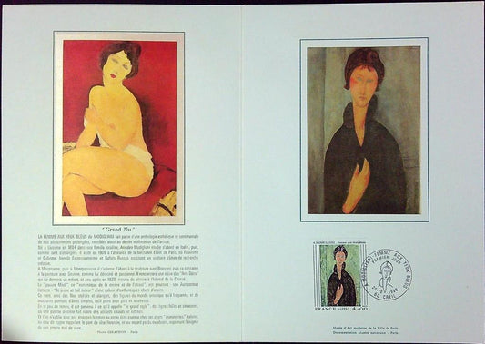 Modigliani Enveloppe Dépliant Timbre 1er jour Encart Fdc Yvert et Tellier