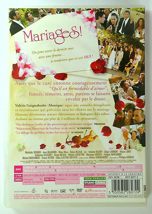 Dvd Mariages! Studio Canal Jean Dujardin