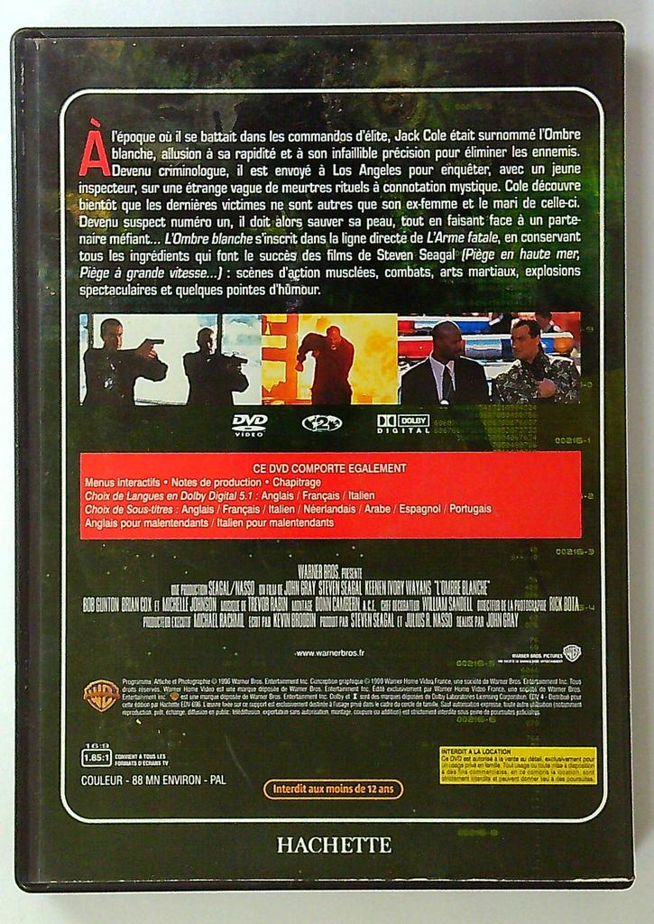 Dvd L'ombre Blanche Steven Seagal Hachette Action