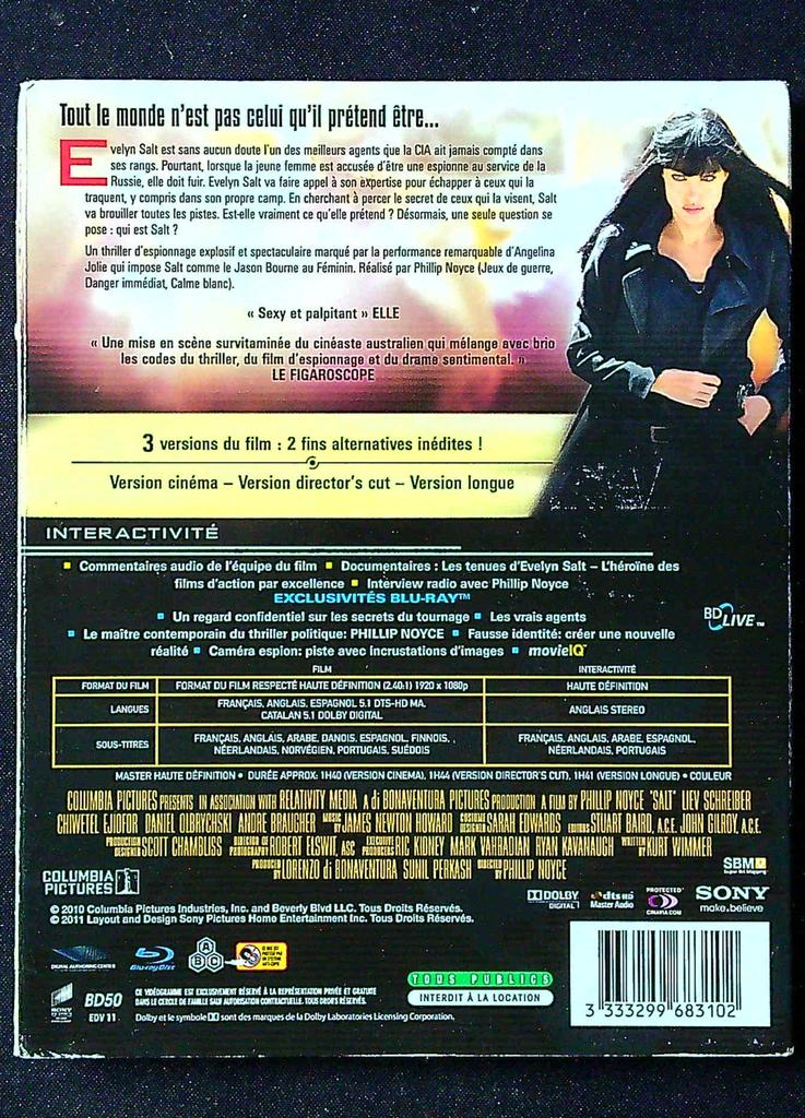 Blu-ray Salt – Angelina Jolie – Film – Édition Deluxe