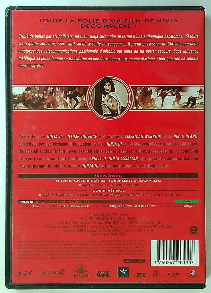 Dvd ninja Iii the Domination esc Editions