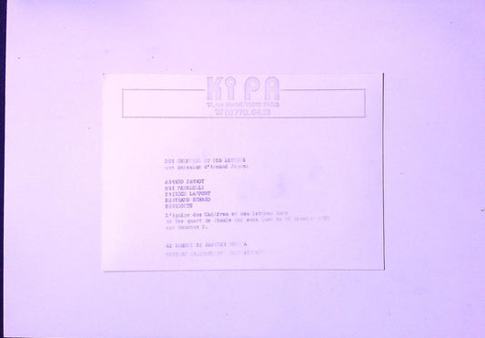 Photographie originale Des Chiffres Et Des Lettres Kipa 1983