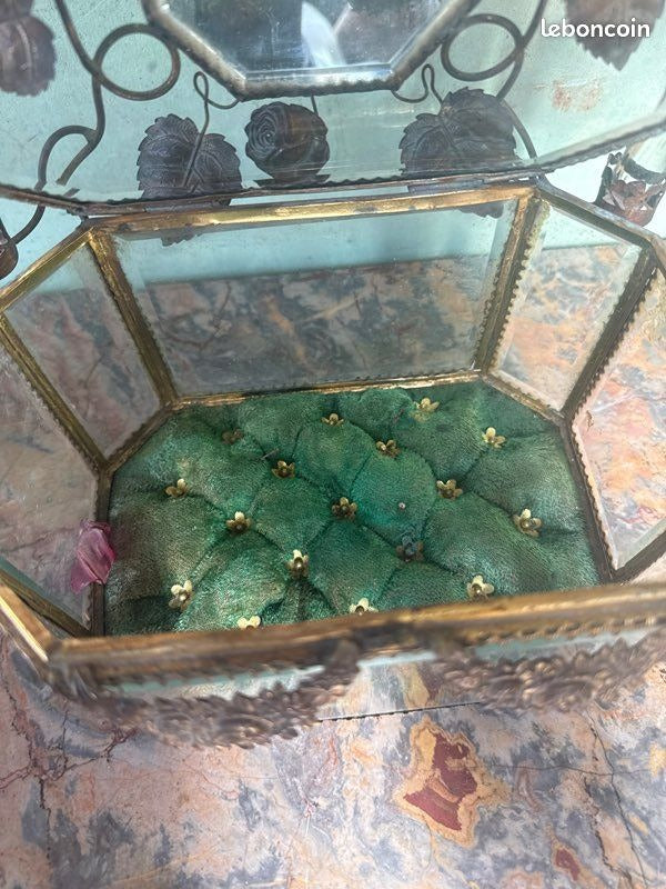 Boîte à bijoux – Vintage – Rangement – Miroir et vases style Globe De Mariée