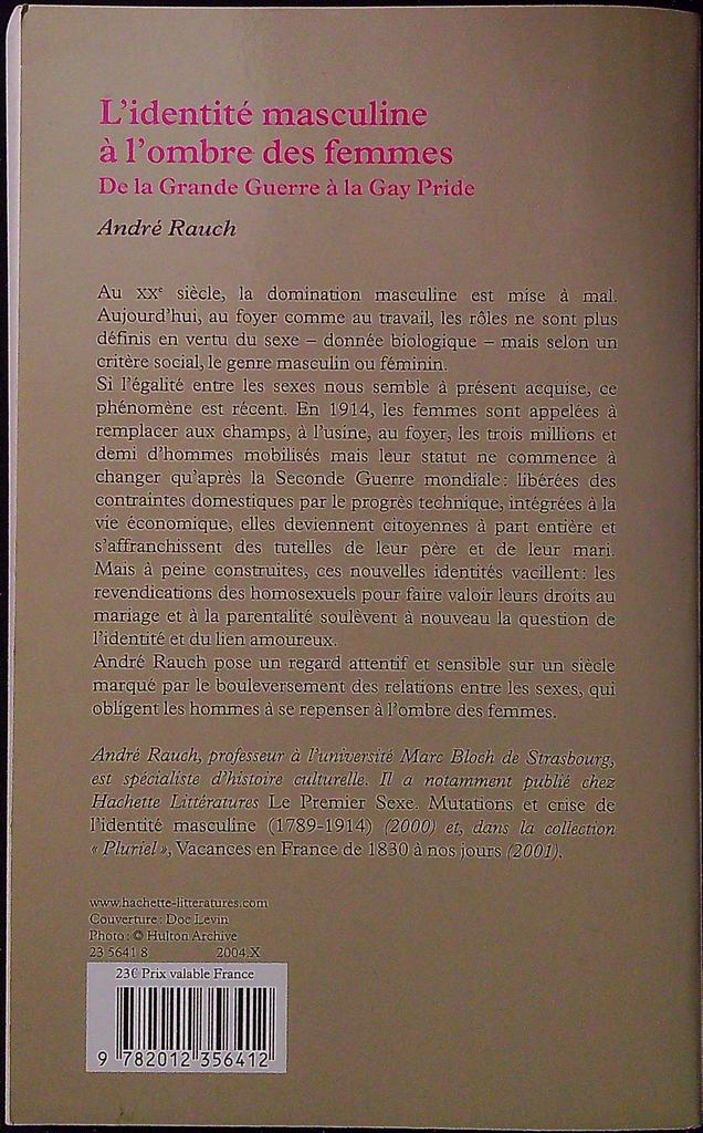 Livre – André Rauch – Sciences Humaines – Dédicacé bon état