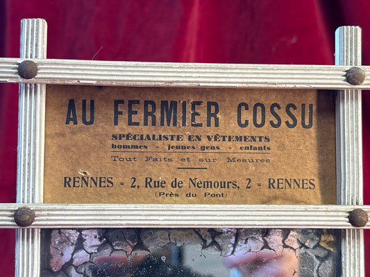 Miroir publicitaire « Au Fermier Cossu », Rennes, 28 cm