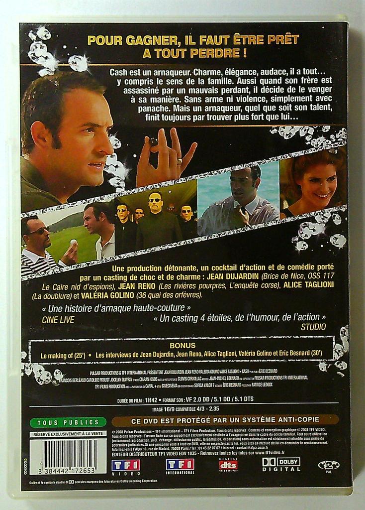 Dvd Film Cash Jean Dujardin Jean Reno Tf1 Vidéo