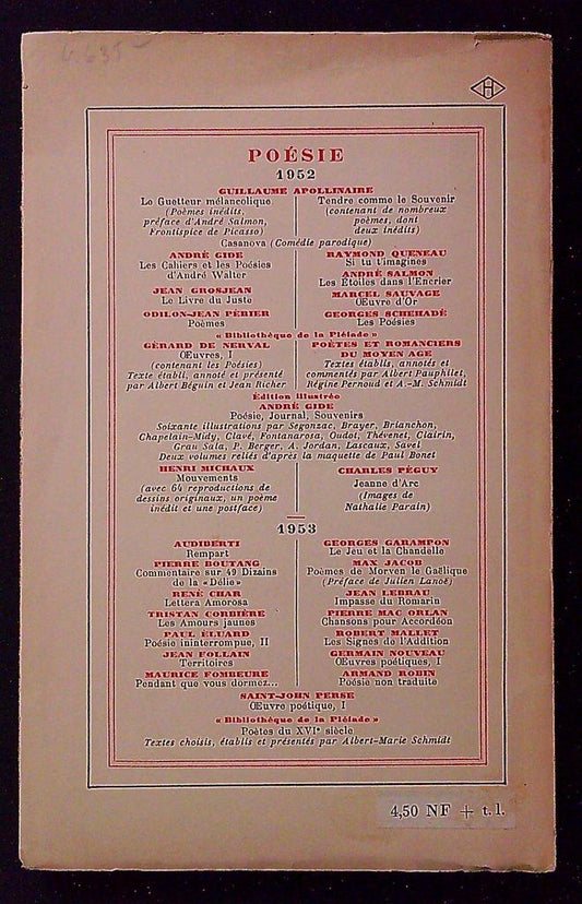 Livre Maurice Fombeure – Édition Gallimard Nrf